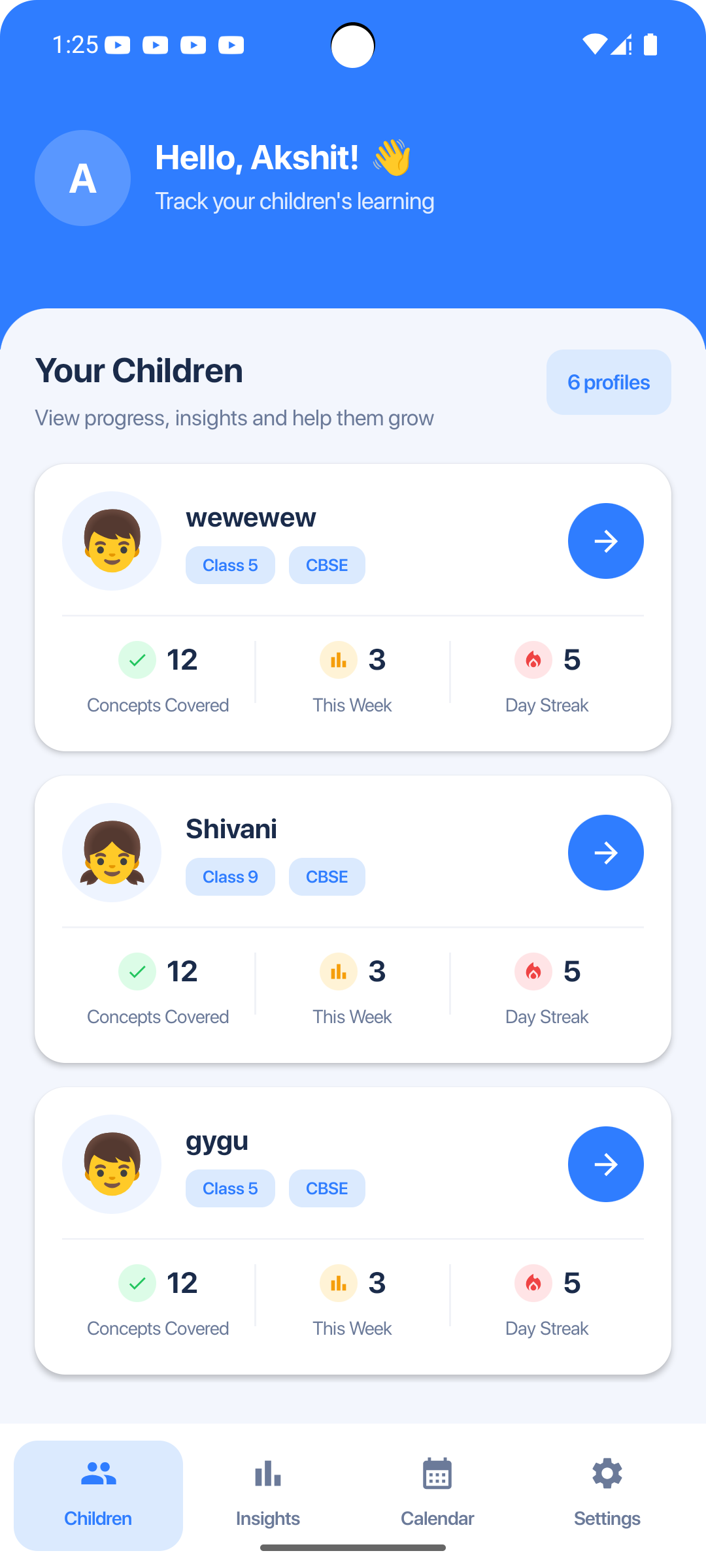 Eduksha — parent dashboard with pending review