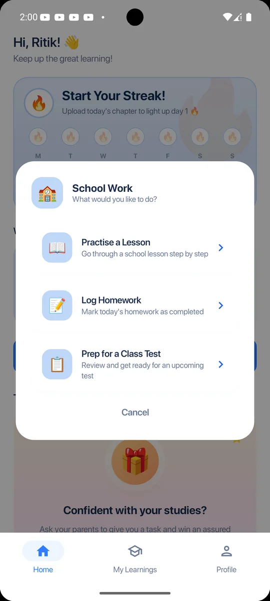 Eduksha — subject-wise progress overview